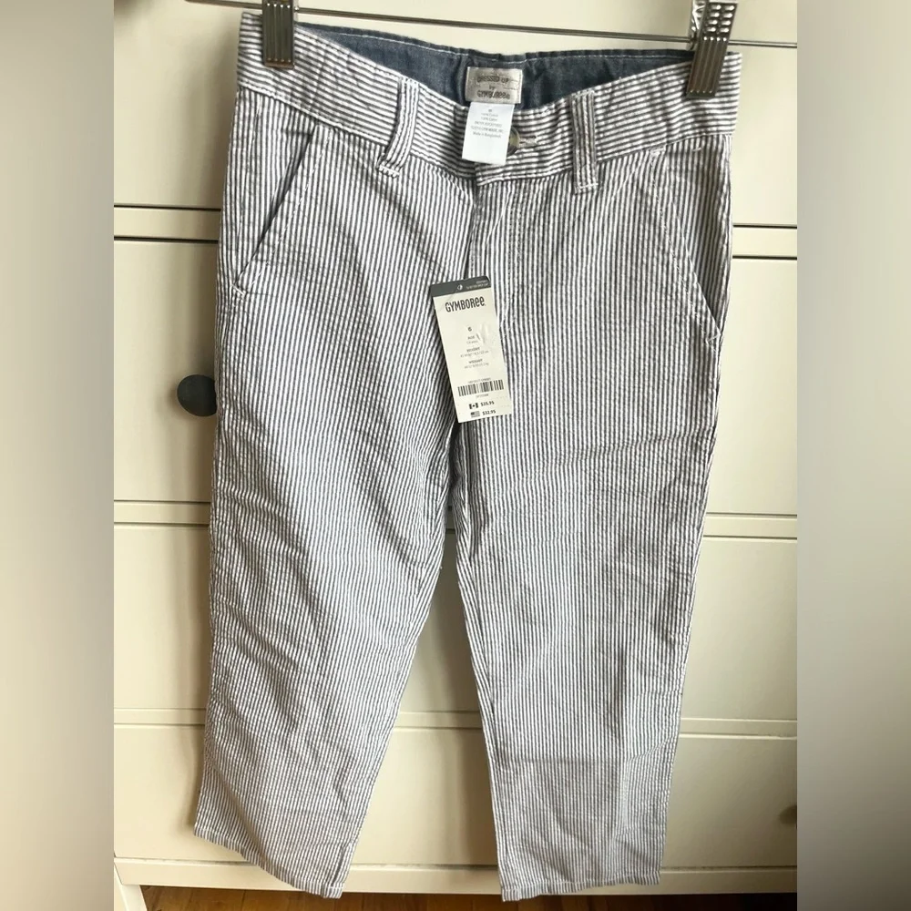 NWT Gymboree Boys Seersucker Striped Pant Size 6